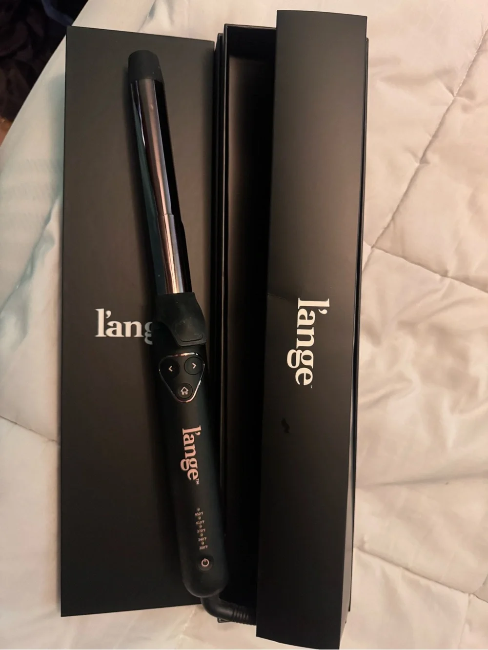 L'ange Black Curling Wand with Rose Gold Barrel